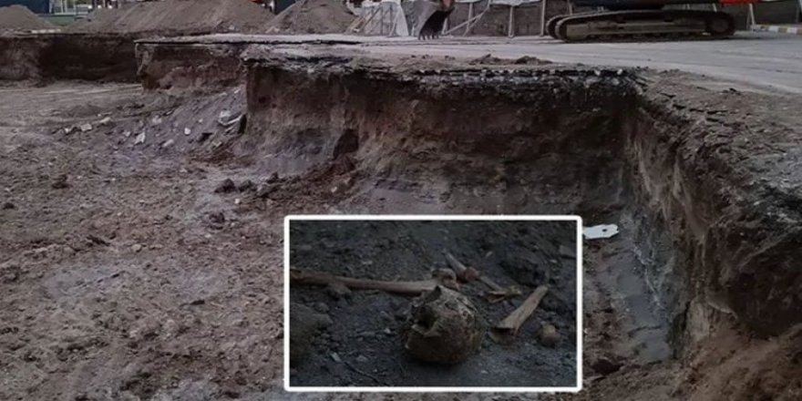 Van'da okul bahçesinde yapılan kazıda insan kemikleri bulundu