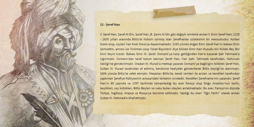 Bitlis İl Kültür Müdürlüğü Kürt Miri Şerefhan’ı Acem olarak tanıttı