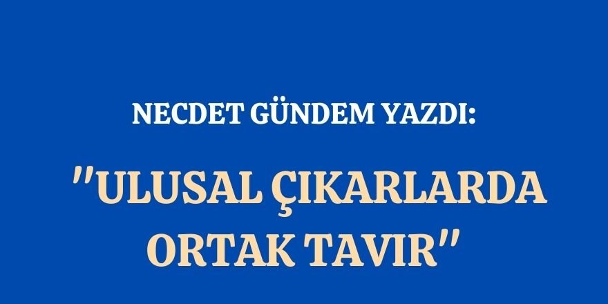 NECDET GÜNDEM YAZDI: ULUSAL ÇIKARLARDA ORTAK TAVIR