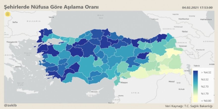 Koronavirüs: Türkiye’de nüfusa oranla en az aşılama 10 Kürt kentinde!