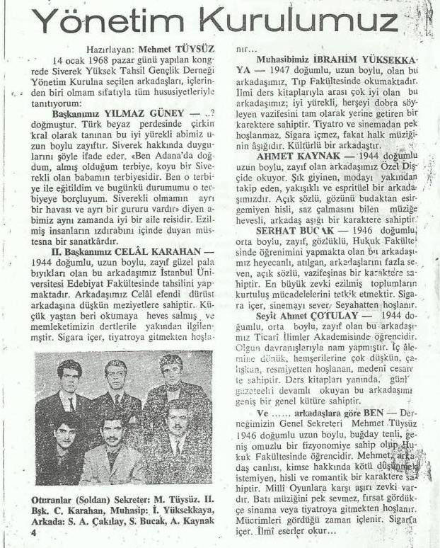 ''Siverek Yüksek Tahsil Gençlik Derneği -Istanbul 1968"