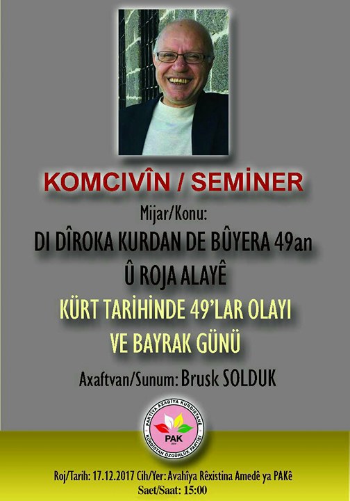 Diyarbakır'da 49'lar Olayı ve Bayrak günü konulu seminer