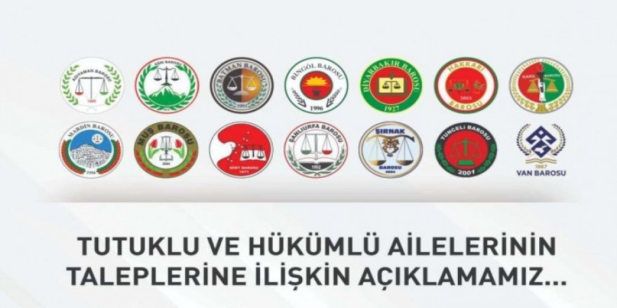 Bölge Baroları tutuklu aileleri için Bakanlıktan randevu istedi