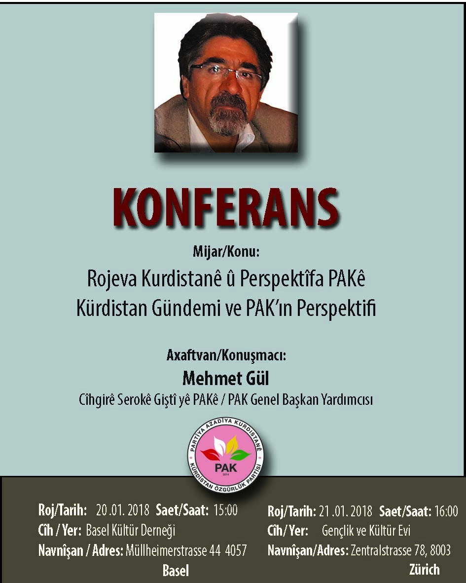 İsviçre'de Kürdistan gündemi konulu konferans