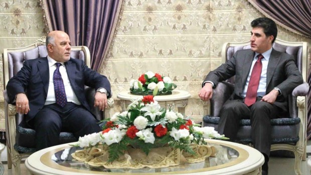 Başbakan Barzanî Bağdat'ta Abadi ile bir araya geldi