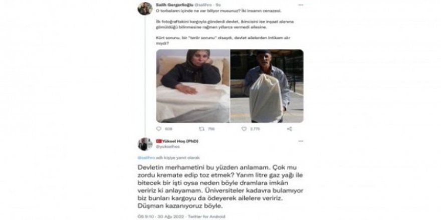 Akademisyen Yüksel Hoş'dan Kürtlerin cenazesini yakma çağrısı