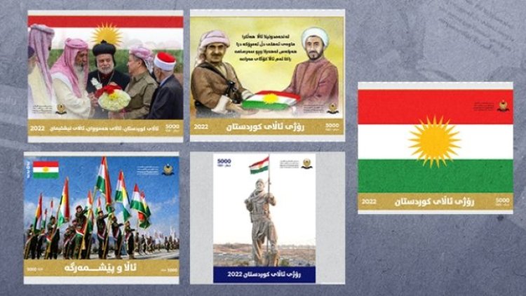 Kürdistan Bayrak Günü dolayısıyla 5 posta pulu paylaşıldı