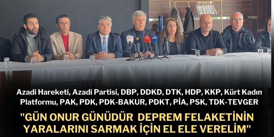 Gün Onur Günüdür Deprem Felaketinin Yaralarını Sarmak İçin El Ele Verelim