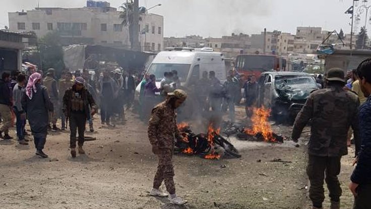 Azez'de otogarda bombalı araçla saldırı: 17 yaralı