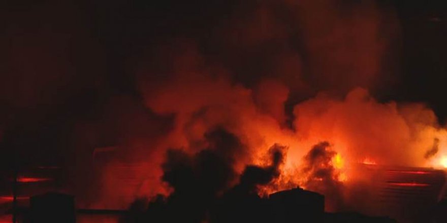 Erbil’deki pazar yerinde büyük yangın!