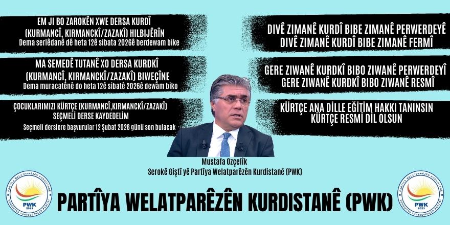 Mustafa Özçelik: Kürtçe Seçmeli Dersi, Kürtçe'nin Öğrenilmesi, Resmi Dil Olması ve Ana Dilde Eğitim Yolunda Bir Basamağa Dönüştürelim