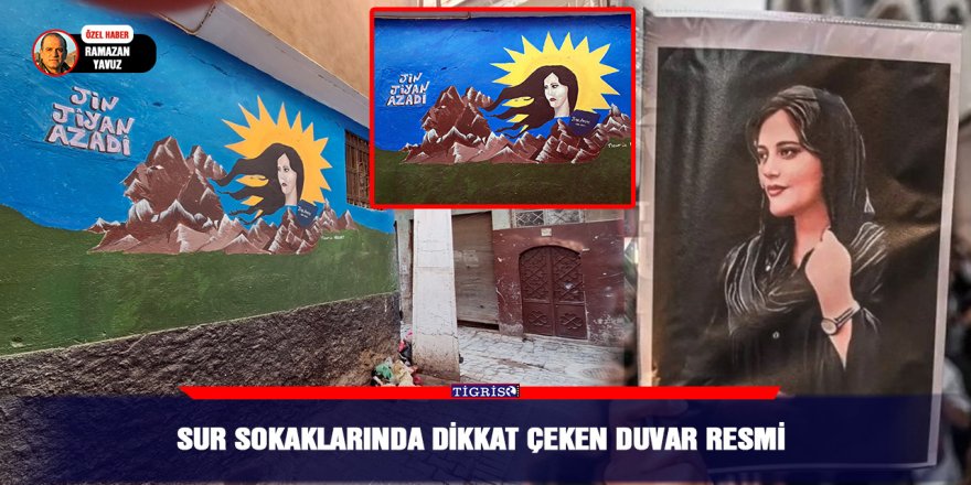 Sur sokaklarında dikkat çeken duvar resmi
