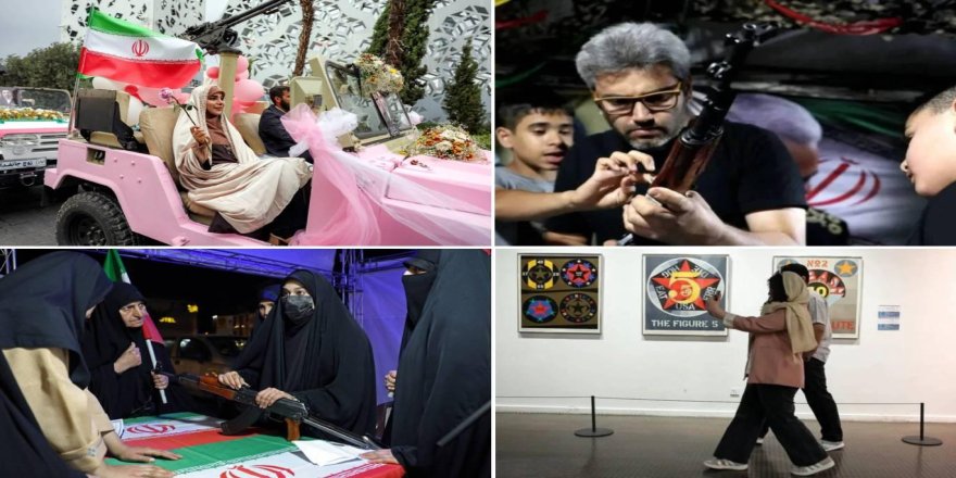 İran sokaklarında militarizm ve sanat görüntüleri yan yana