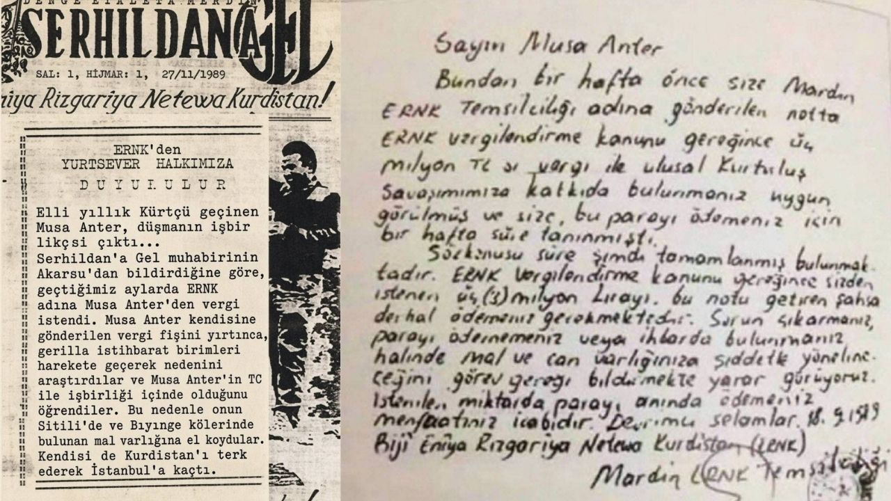 Musa Anter’den aşırı vergi talebi ve ajanlıkla suçlama belgeleri