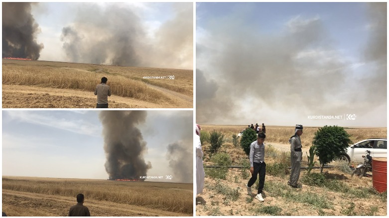 Kerkük’ün Pirde kasabasında Kürtlerin arazileri ateşe verildi