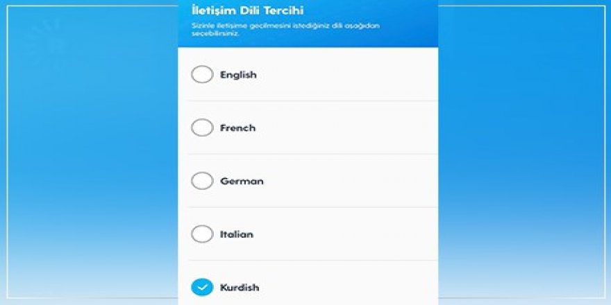 Turkcell İletişim Dili Tercihi bölümüne Kürtçe’yi ekledi.
