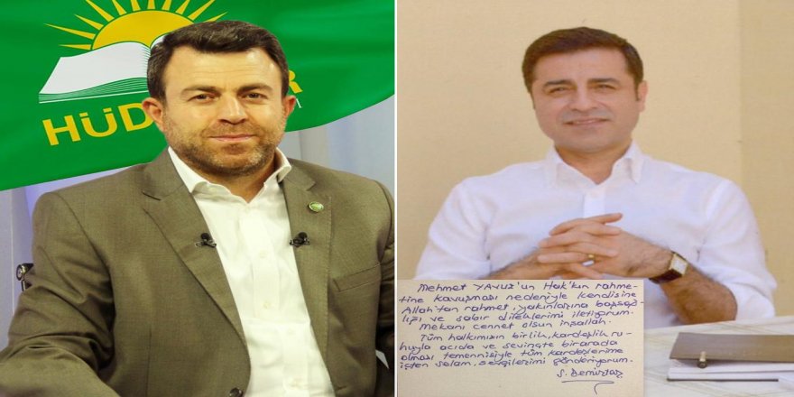 Demirtaş, HÜDAPAR'a taziye mesajı gönderdi