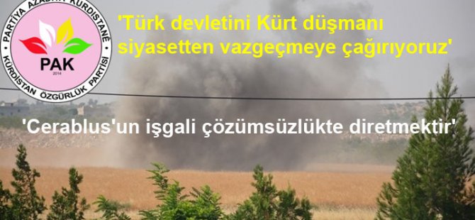 PAK: Türk Devleti’ni bu Kürt düşmanı siyasetten vazgeçmeye çağırıyoruz