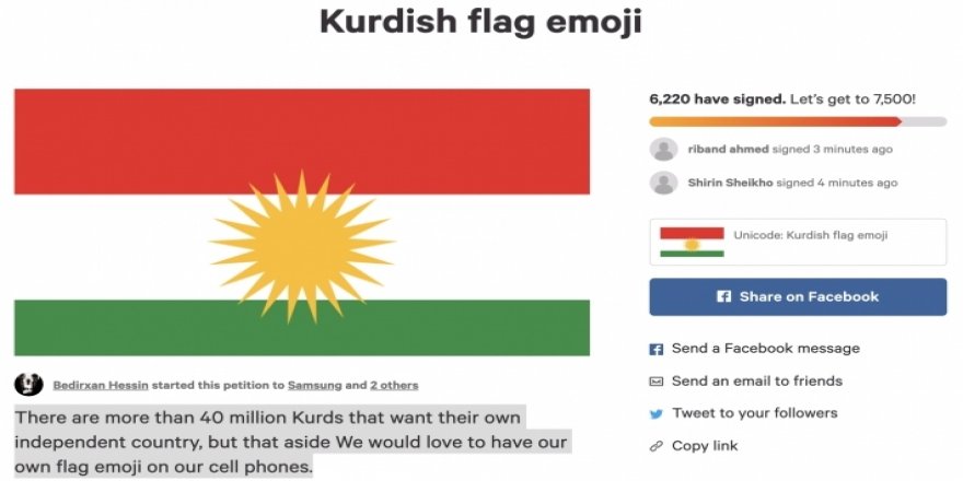 Kürdistan bayrağının emoji olması için imza kampanyası başlatıldı