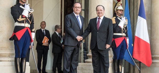Fransa: Hollande Barzaniyi kapıda karşıladı ve uğurladı