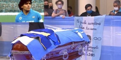 Maradona son yolculuğuna uğurlandı