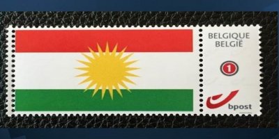 Belçika'da 'Kürdistan bayrağı' temalı pul kullanılıyor