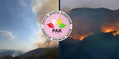 PAK: Türkiye Devleti Dersim ve Şırnak’ta  yanan ormanlara kimsenin müdahale etmesine izin vermiyor