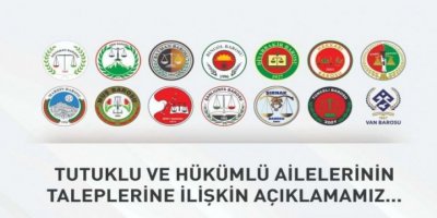 Bölge Baroları tutuklu aileleri için Bakanlıktan randevu istedi
