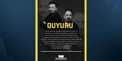 Yapımcı şirket 'iptal edilme' riski nedeniyle Mikail Aslan konserini iptal etti