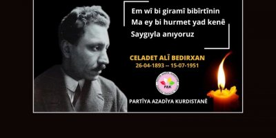 PAK: Kürt Yurtseveri Celadet Ali Bedirhan’ı Saygıyla Anıyoruz