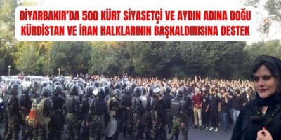 Diyarbakır’da 500 Kürt siyasetçi ve aydın adına Doğu Kürdistan ve İran Halklarının başkaldırısına destek