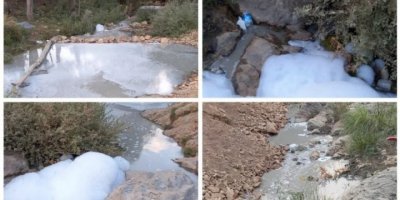 Lice'de askeri bölgede açılan sondaj kuyusu dere yatağını kirletiyor