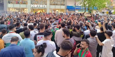Amedspor taraftarları şampiyonluk provası yaptı