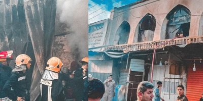 KERKÜK- Tarihi çarşıda şüpheli yangın: Çok sayıda dükkan yandı!