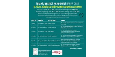 İsmail Beşikçi Akademisi Bahar 2024 etkinliği başlıyor