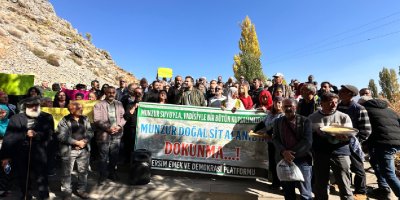 Dersim'de 'koruma' statüsü düşürülen Munzur Gözeleri için eylem