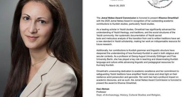 2025 Cemal Nebez Ödülü, Ezidi araştırmacı Xana Omerxali’ye takdim edildi