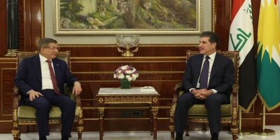 Kürdistan Bölgesi Başkanı Neçirvan Barzani, Ahmet Davutoğlu’nu kabul etti