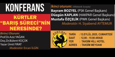 KÜRT-KAV'dan “Kürtler Barış Süreci'nin Neresinde” Konferansı