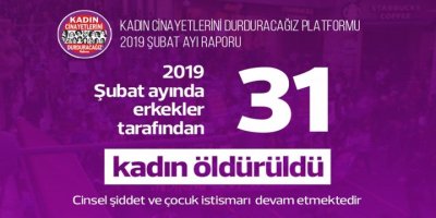 Erkekler şubat ayında 31 kadını öldürdü