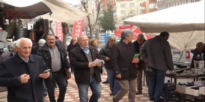 Bağımsız adaylar tek tek Bağlar esnafıyla tokalaştı