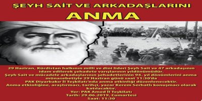 Şeyh Sait ve Arkadaşlarını Anma