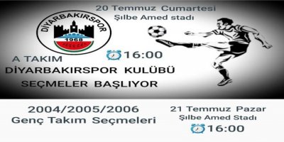 Diyarbakırspor geleceğin yıldız adaylarını arıyor