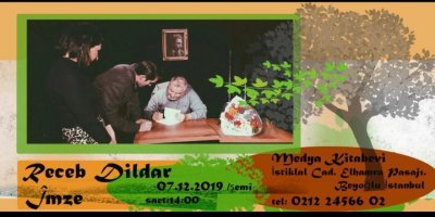 Yazar Recep Dildar imza günü düzenliyor.